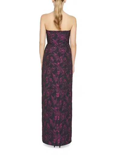 Kay Unger Women's Clara Floral Jacquard Strapless Gown - Twilight | Thumbnail 4