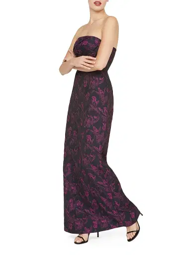 Kay Unger Women's Clara Floral Jacquard Strapless Gown - Twilight | Thumbnail 5