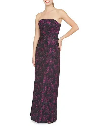 Kay Unger Women's Clara Floral Jacquard Strapless Gown - Twilight | Thumbnail 6