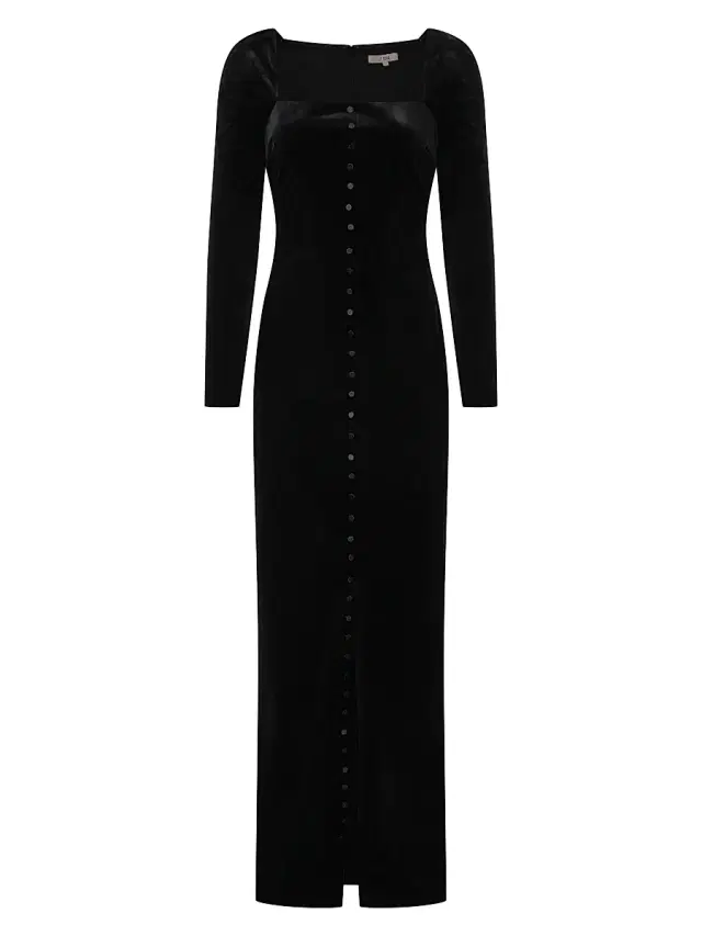 Et Ochs Women's Bexley Stretch Velvet Gown - Black