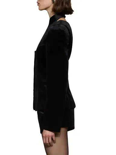 Et Ochs Women's Vaud Tailored Velvet Jacket - Black | Thumbnail 4