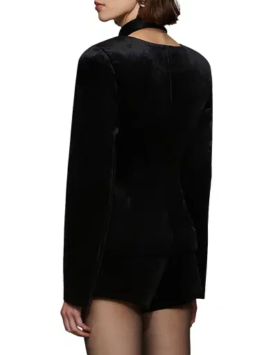 Et Ochs Women's Vaud Tailored Velvet Jacket - Black | Thumbnail 6