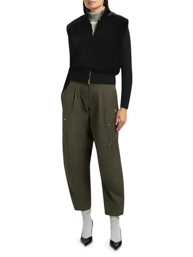 Moose Knuckles Women's Dua Bunny Faux Fur & Wool Sweater - Black - Size Large | Thumbnail 2