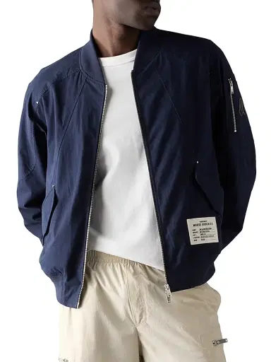 Moose Knuckles Men's Skylark Cotton Canvas Bomber Jacket - Navy Alabaster | Thumbnail 2