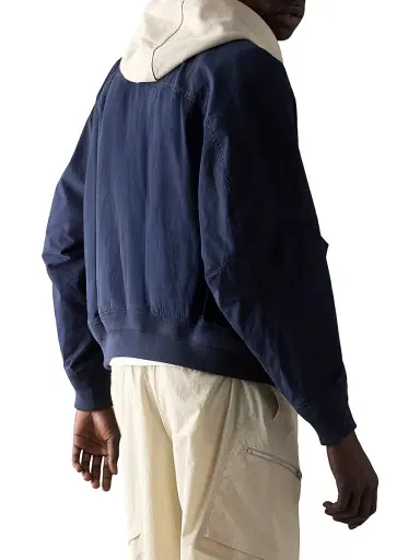 Moose Knuckles Men's Skylark Cotton Canvas Bomber Jacket - Navy Alabaster | Thumbnail 3