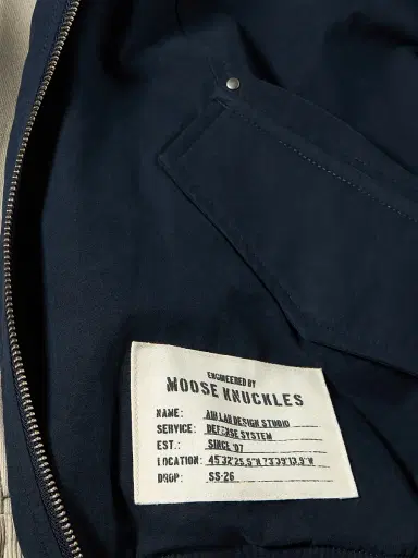 Moose Knuckles Men's Skylark Cotton Canvas Bomber Jacket - Navy Alabaster | Thumbnail 5