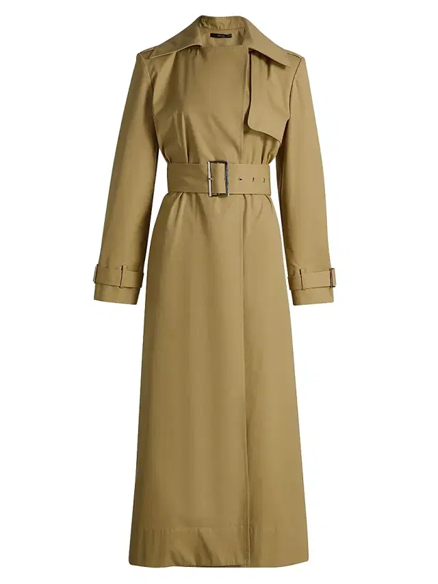 Toccin Women's Declan Cotton Belted Trench Coat - Khaki