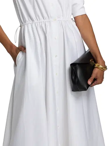 Toccin Women's Anika Poplin Drawstring Midi-Shirtdress - Optic | Thumbnail 6