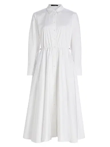 Toccin Women's Anika Poplin Drawstring Midi-Shirtdress - Optic | Thumbnail 1