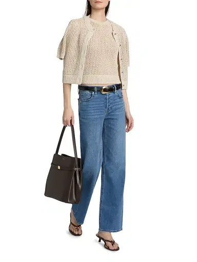 Toccin Women's Winnie Sequin Crochet Crewneck Tank - Pebble | Thumbnail 2
