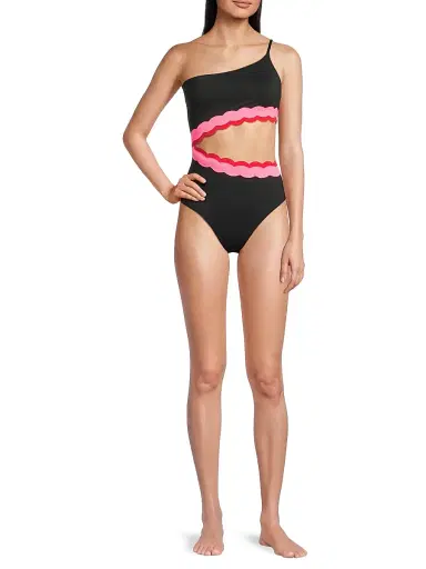 Beach Riot Women's Liora Asymmetric One-Piece Swimsuit - Electric Wave | Thumbnail 2