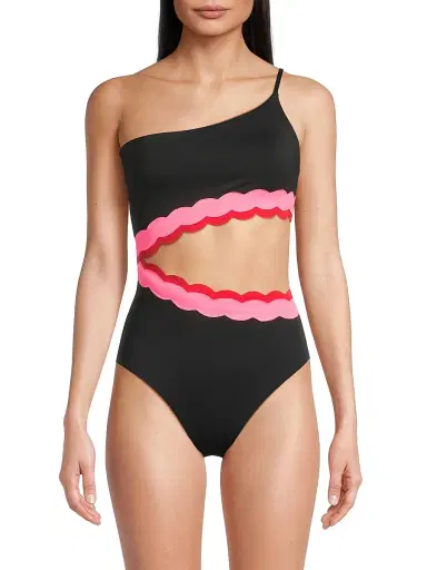 Beach Riot Women's Liora Asymmetric One-Piece Swimsuit - Electric Wave | Thumbnail 3