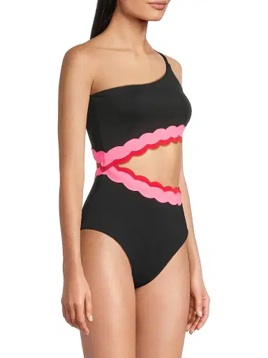 Beach Riot Women's Liora Asymmetric One-Piece Swimsuit - Electric Wave | Thumbnail 4