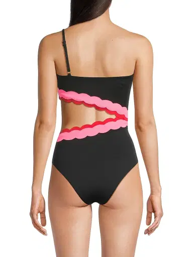 Beach Riot Women's Liora Asymmetric One-Piece Swimsuit - Electric Wave | Thumbnail 5