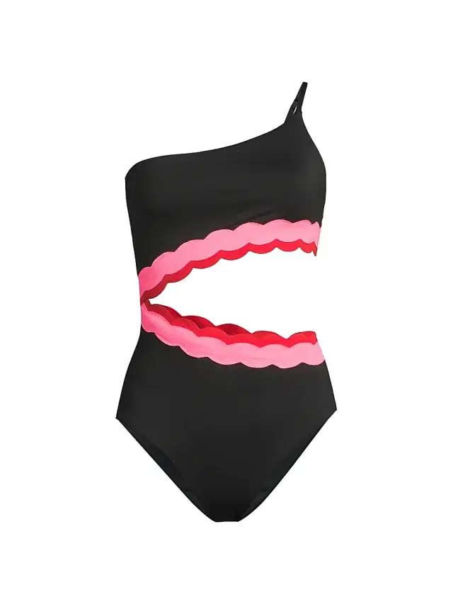 Beach Riot Women's Liora Asymmetric One-Piece Swimsuit - Electric Wave