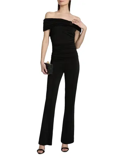 Toccin Women's Teagan Ruched Knit Off-The-Shoulder Top - Jet | Thumbnail 2