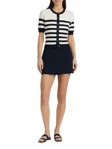 Toccin Women's Oakley Glitter-Striped Short-Sleeve Cardigan | Thumbnail 2 Toccin Women's Oakley Glitter-Striped Short-Sleeve Cardigan | Thumbnail 2