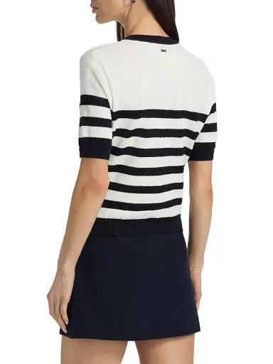 Toccin Women's Oakley Glitter-Striped Short-Sleeve Cardigan | Thumbnail 5 Toccin Women's Oakley Glitter-Striped Short-Sleeve Cardigan | Thumbnail 5