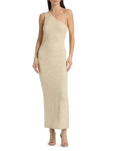 Toccin Women's Roxbury Sequined Bouclé-Knit Midi-Dress | Thumbnail 3