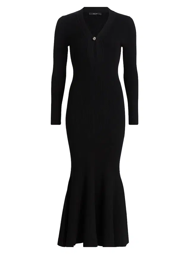Toccin Women's Zora Knit Keyhole Midi-Dress - Jet