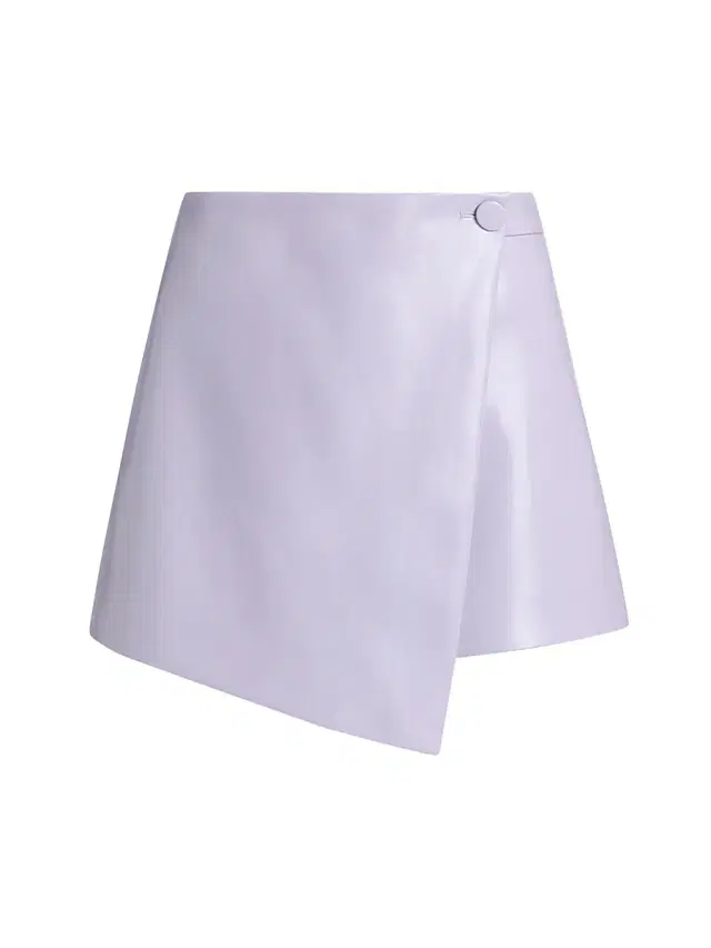 Toccin Women's Stella Faux-Leather Wrap Miniskirt - Wisteria