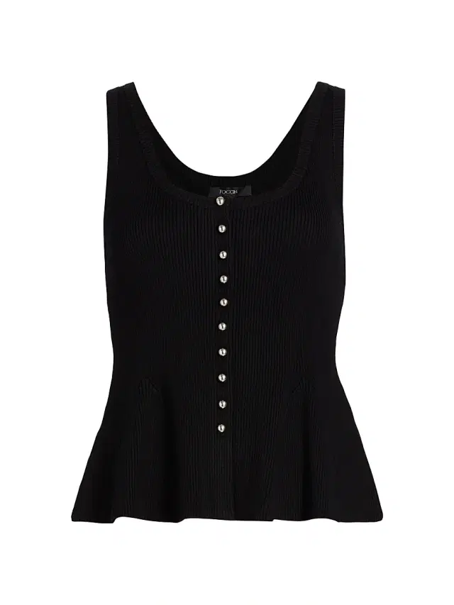 Toccin Women's Eden Button-Front Fit & Flare Tank - Jet