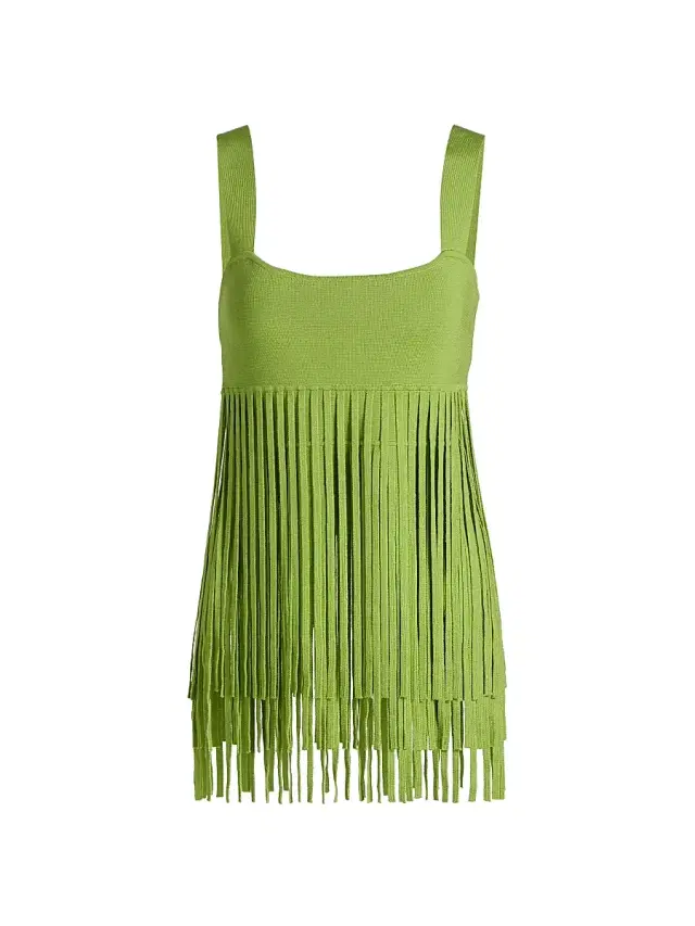 Toccin Women's Amaris Fringed Tank - Lime