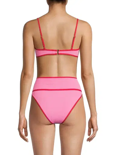 Beach Riot Women's Leona Colorblocked Bikini Top - Electric Pink | Thumbnail 5