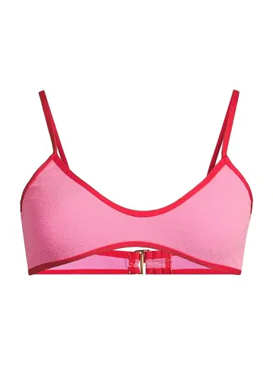 Beach Riot Women's Leona Colorblocked Bikini Top - Electric Pink | Thumbnail 1