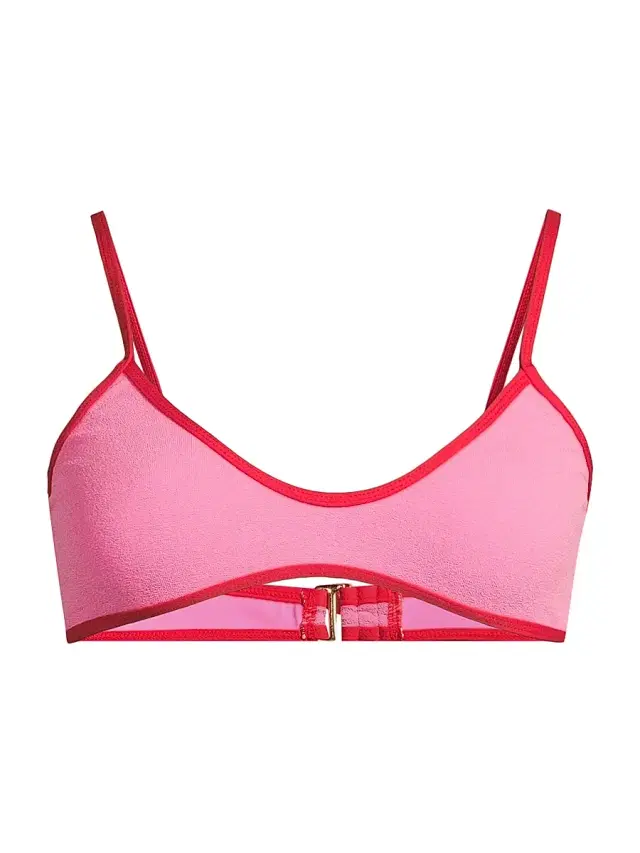 Beach Riot Women's Leona Colorblocked Bikini Top - Electric Pink