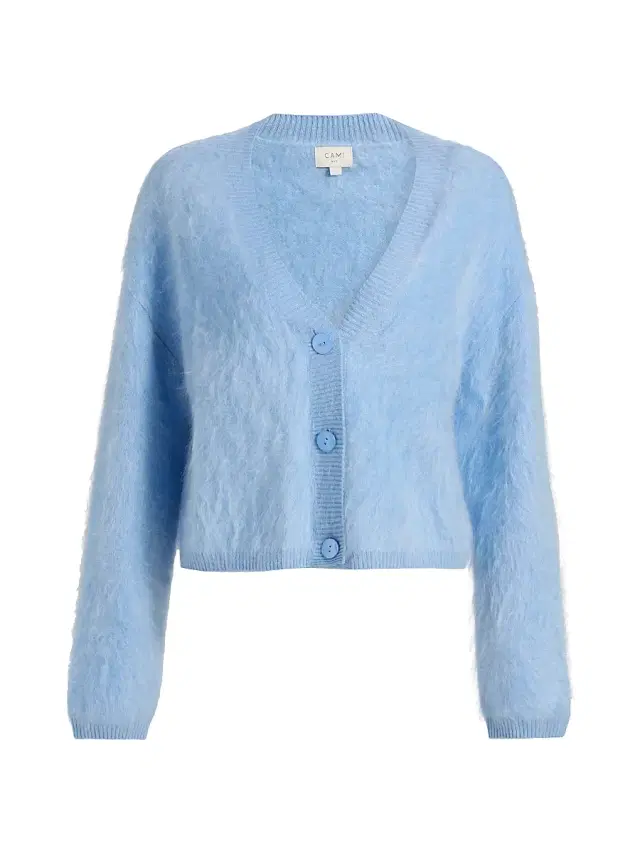 Cami NYC Women's Josefa Fuzzy Cashmere Cardigan - Cerulean