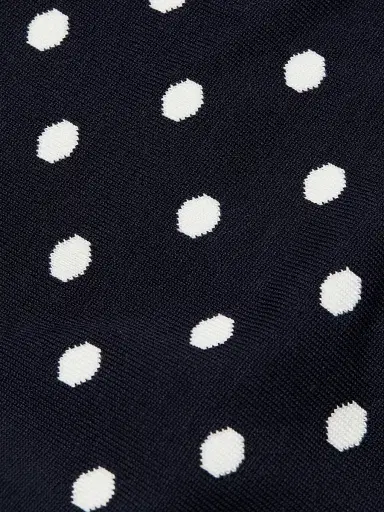 Toccin Women's Xandra Polka Dot Silk-Blend Crewneck Cardigan - Midnight Polka Dot - Size Small | Thumbnail 7