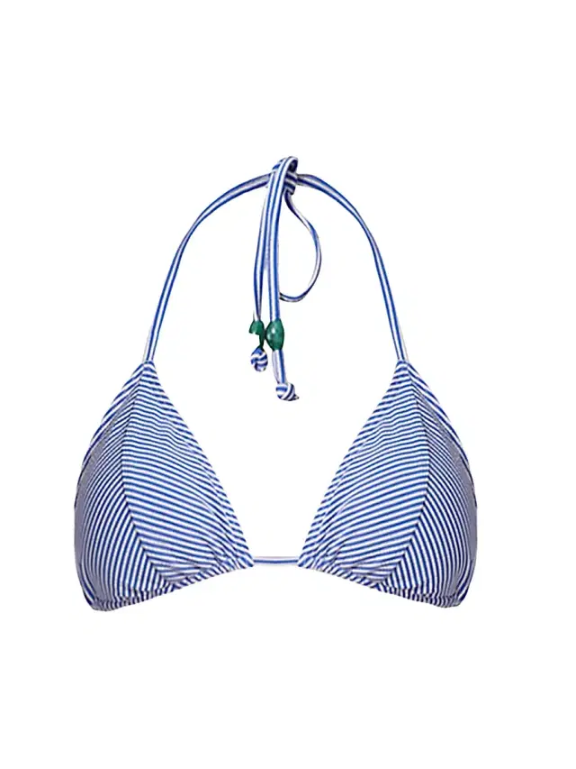 Shoshanna Women's Striped Triangle Bikini Top - Blue