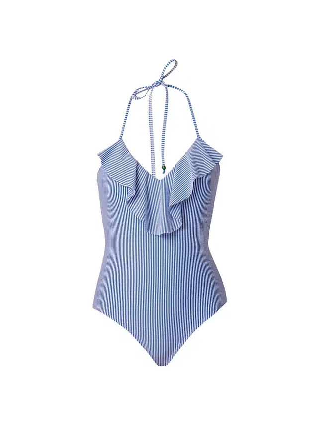 Shoshanna Women's Striped One-Piece Swimsuit - Blue