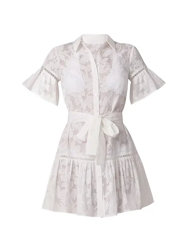 Shoshanna Women's Floral Cotton-Blend Mini-Shirtdress - Optic