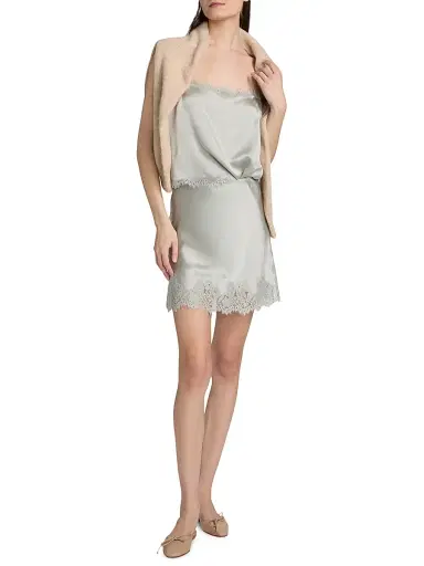 DÔEN Women's Loure Lace-Trim Silk Camisole Top - Eucalyptus - Size XS | Thumbnail 2 DÔEN Women's Loure Lace-Trim Silk Camisole Top - Eucalyptus - Size XS | Thumbnail 2
