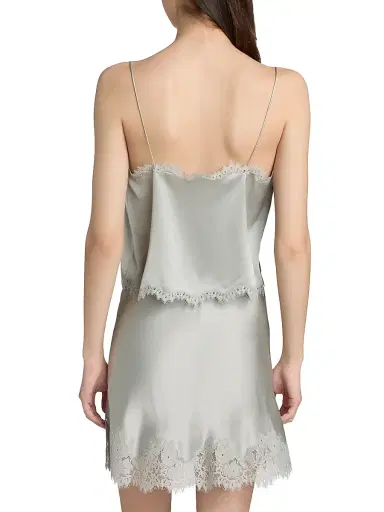 DÔEN Women's Loure Lace-Trim Silk Camisole Top - Eucalyptus - Size XS | Thumbnail 5 DÔEN Women's Loure Lace-Trim Silk Camisole Top - Eucalyptus - Size XS | Thumbnail 5