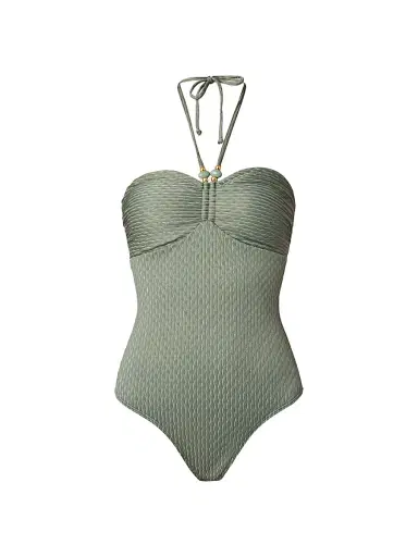 Shoshanna Women's Metallic Ripplied-Knit One-Piece Swimsuit - Palm Gold - Size 10 | Thumbnail 1 Shoshanna Women's Metallic Ripplied-Knit One-Piece Swimsuit - Palm Gold - Size 10 | Thumbnail 1