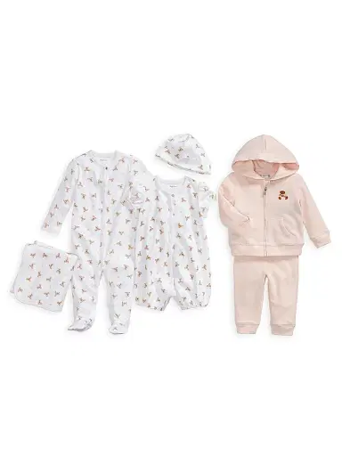 Polo Ralph Lauren Baby Girl's 2-Piece Polo Bear Hoodie & Joggers Set - Pink 9 Months | Thumbnail 3