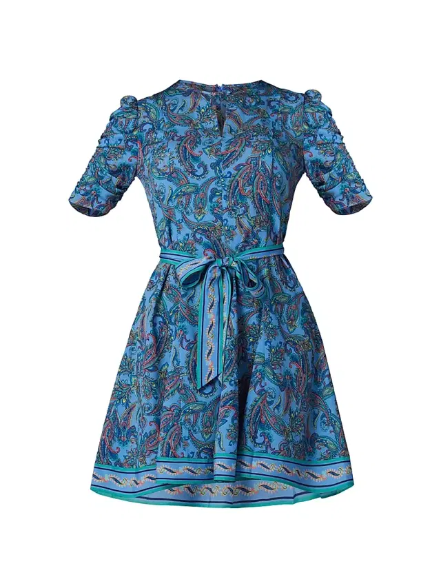 Shoshanna Women's Emerson Printed Woven Dress - Blue Multi