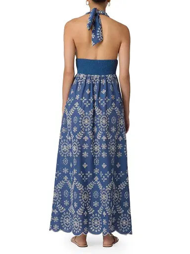 Shoshanna Women's Floral Cotton Halterneck Maxi-Dress | Thumbnail 3