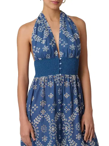 Shoshanna Women's Floral Cotton Halterneck Maxi-Dress | Thumbnail 4
