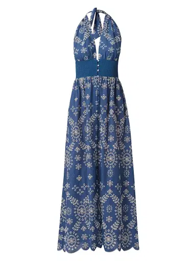 Shoshanna Women's Floral Cotton Halterneck Maxi-Dress | Thumbnail 1