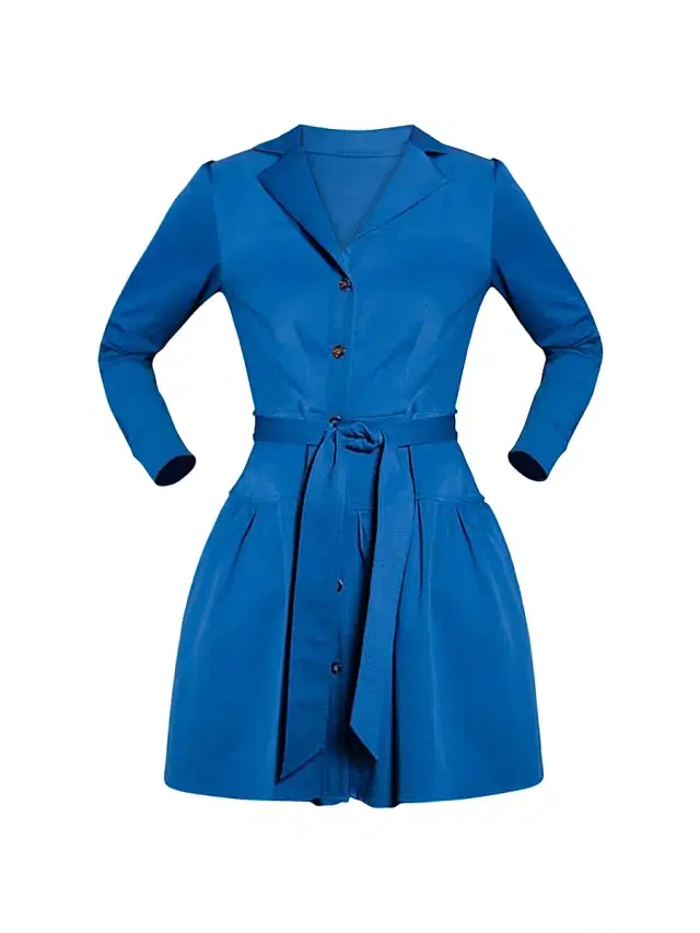 Shoshanna Women's Emma Tie-Waist Mini-Shirtdress - Deep Blue