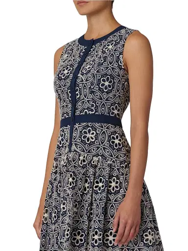 Shoshanna Women's Sierra Printed Minidress - Navy | Thumbnail 4 Shoshanna Women's Sierra Printed Minidress - Navy | Thumbnail 4