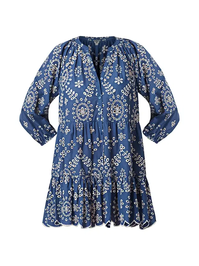 Shoshanna Women's Floral Cotton Button-Front Minidress - Chambray