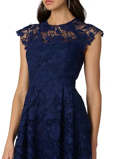 Shoshanna Women's Brena Guipure Lace Cocktail Dress - Navy | Thumbnail 4 Shoshanna Women's Brena Guipure Lace Cocktail Dress - Navy | Thumbnail 4