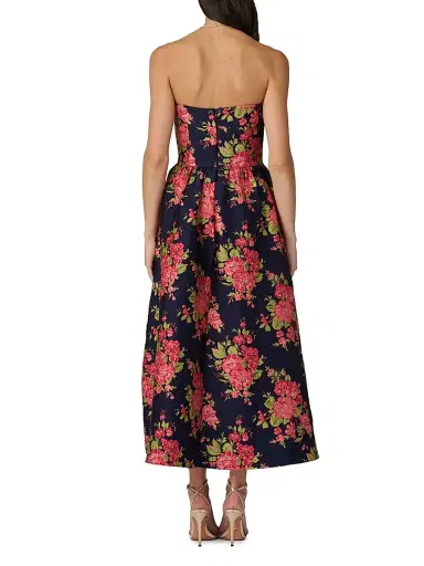 Shoshanna Women's Dana Floral Strapless Maxi Dress - Navy Coral | Thumbnail 3 Shoshanna Women's Dana Floral Strapless Maxi Dress - Navy Coral | Thumbnail 3