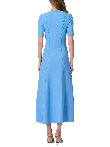 Shoshanna Women's Anne Knitted Button-Front Midi-Dress - Vista Blue Mint | Thumbnail 3 Shoshanna Women's Anne Knitted Button-Front Midi-Dress - Vista Blue Mint | Thumbnail 3