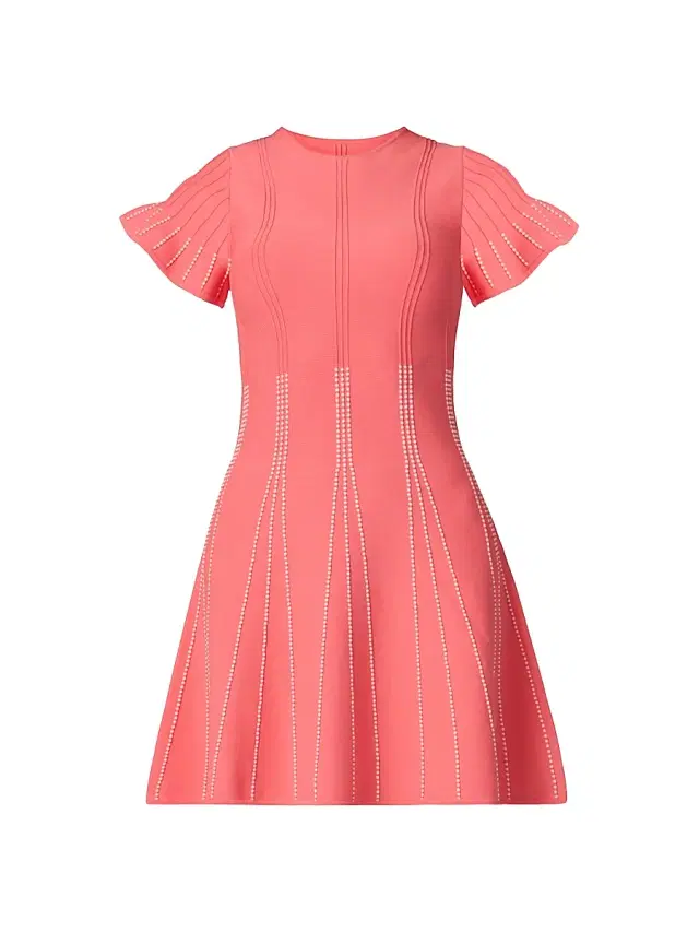 Shoshanna Women's Maddy Rib-Knit A-Line Minidress - Coral White